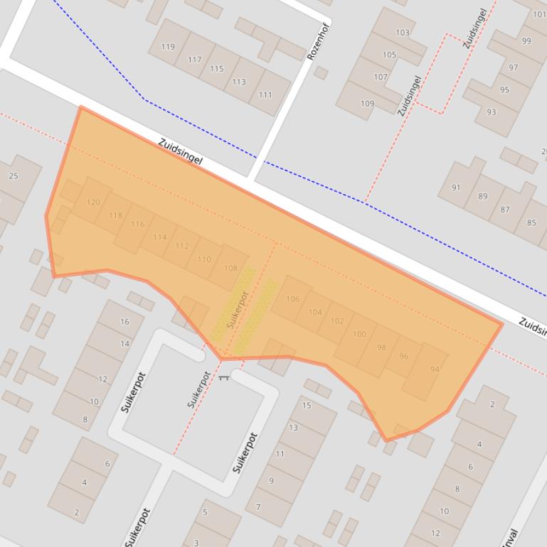 Kaart van postcodegebied 1241HE.