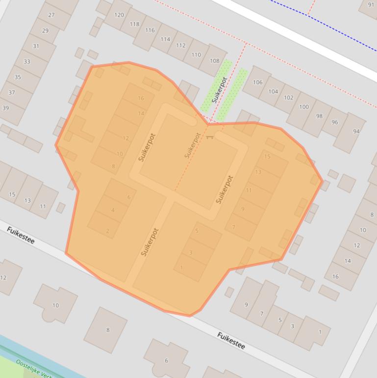Kaart van postcodegebied 1241HK.