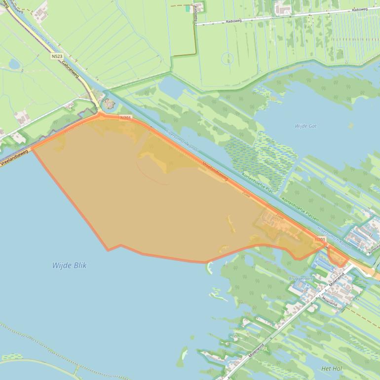 Kaart van postcodegebied 1241NC.