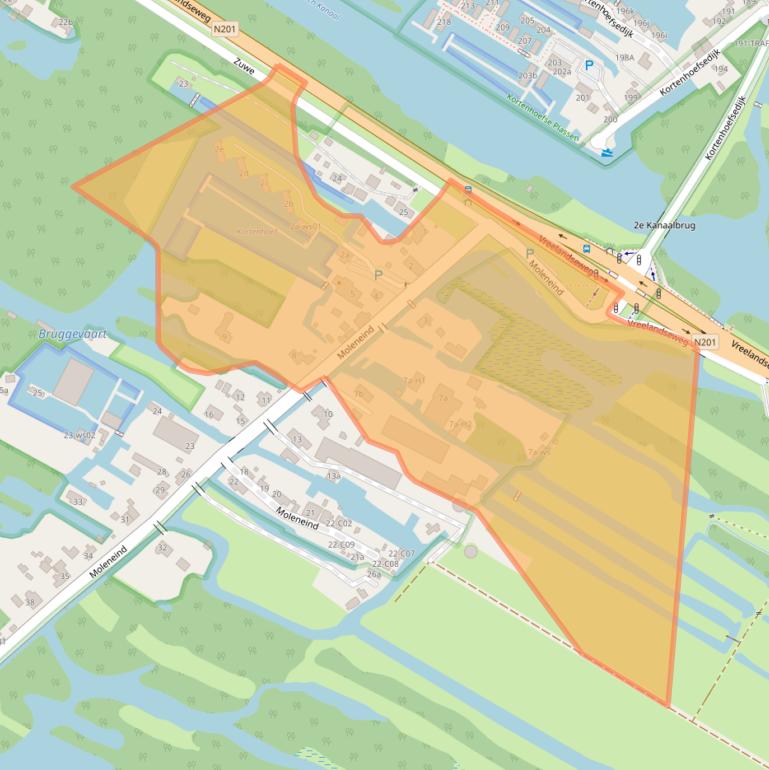 Kaart van postcodegebied 1241NE.