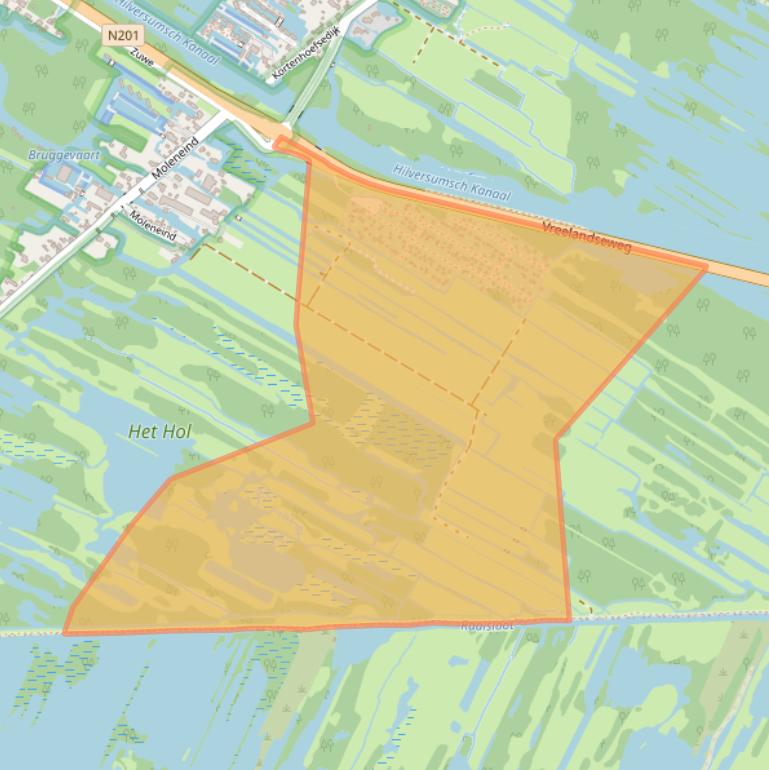 Kaart van postcodegebied 1241NL.