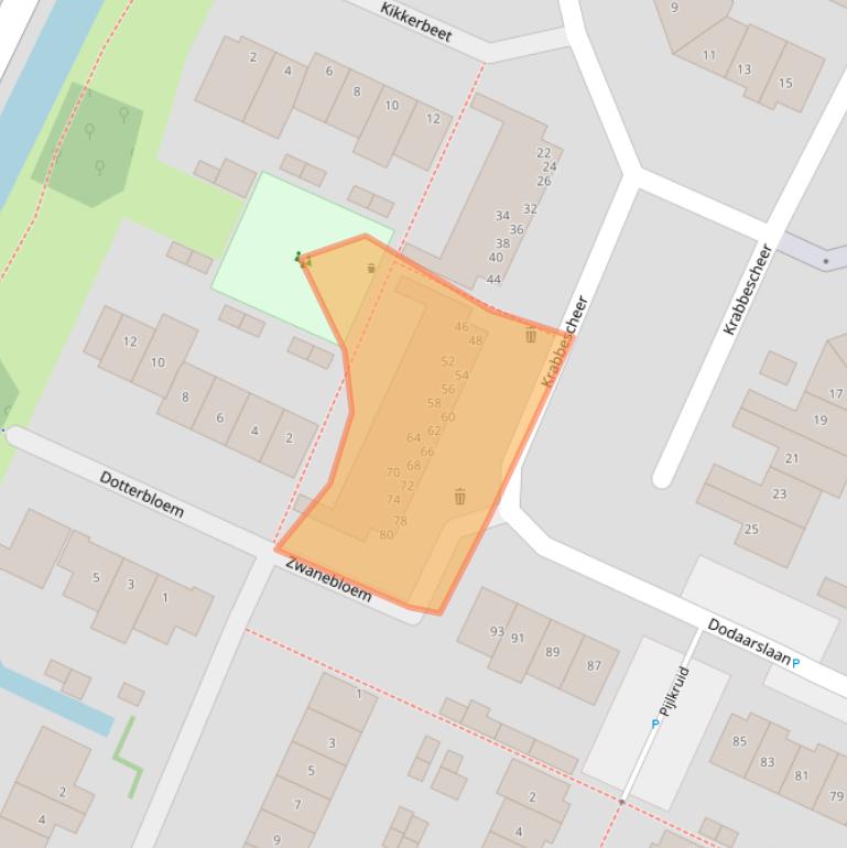 Kaart van postcodegebied 1241VE.