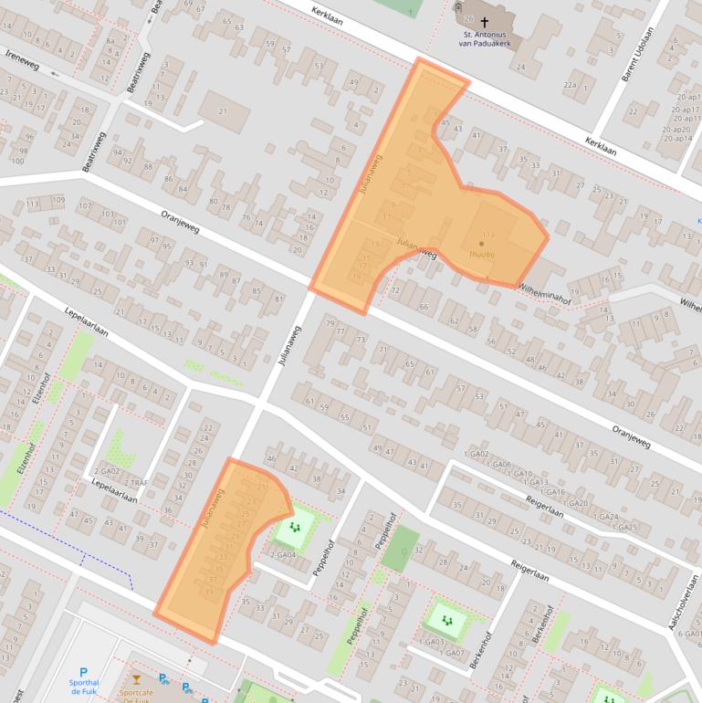 Kaart van postcodegebied 1241VV.