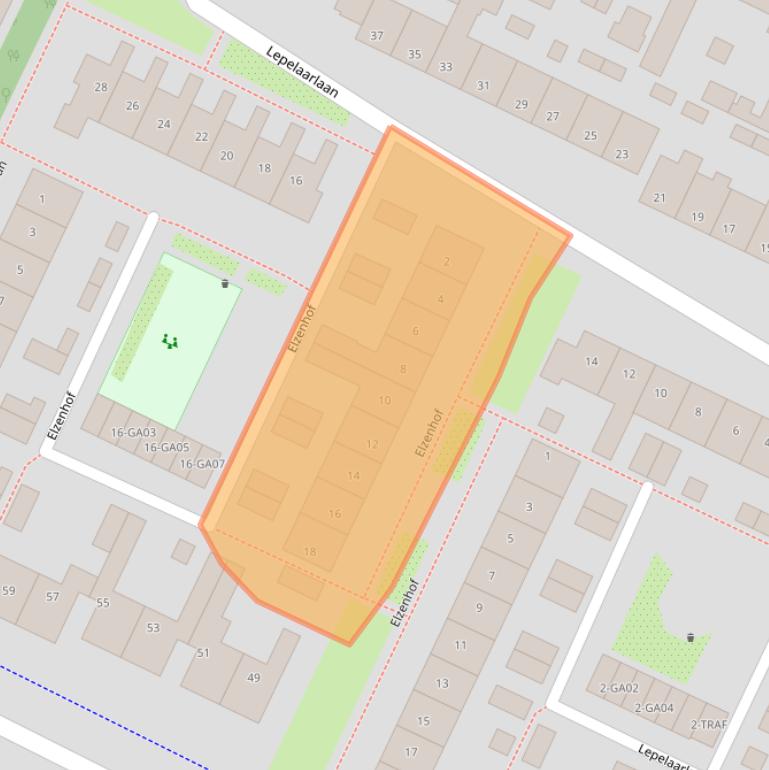 Kaart van postcodegebied 1241VZ.