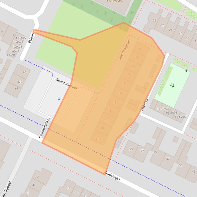 Kaart van postcodegebied 1241XA.