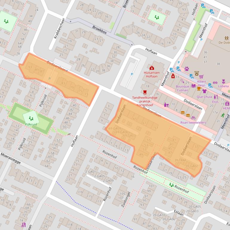 Kaart van postcodegebied 1241XH.