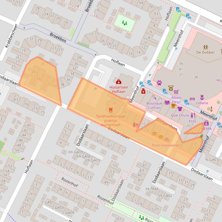 Kaart van postcodegebied 1241XJ.