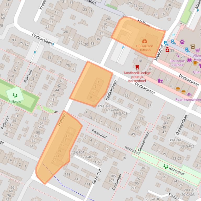 Kaart van postcodegebied 1241XL.