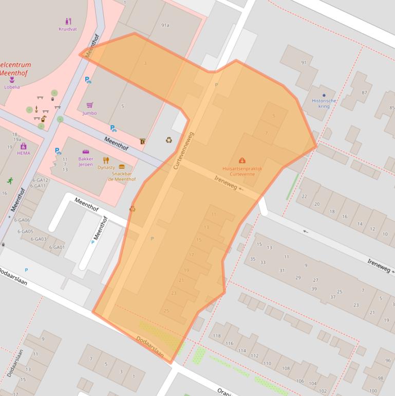 Kaart van postcodegebied 1241XZ.