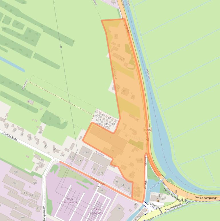 Kaart van postcodegebied 1243JA.