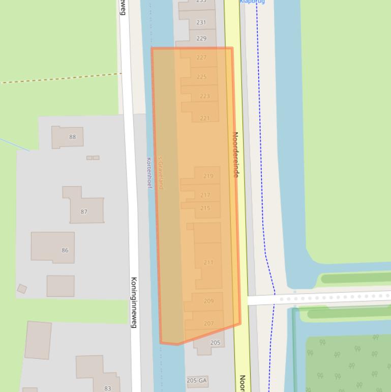 Kaart van postcodegebied 1243JS.