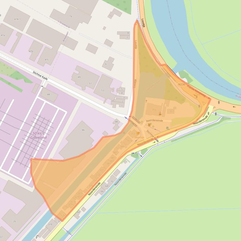 Kaart van postcodegebied 1243JZ.