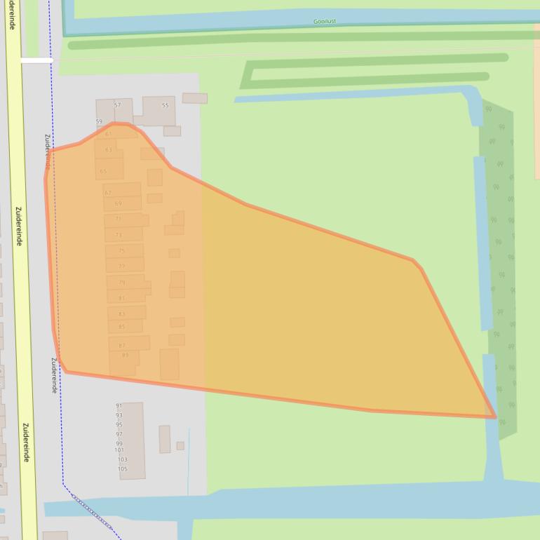 Kaart van postcodegebied 1243KM.