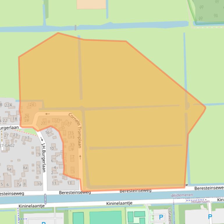 Kaart van postcodegebied 1243LA.