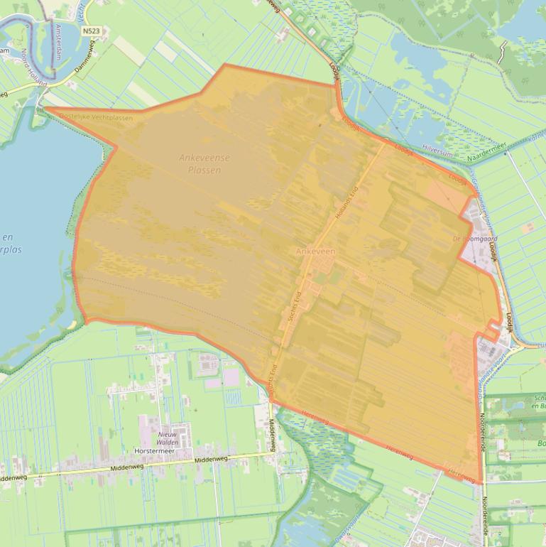 Kaart van postcodegebied 1244.