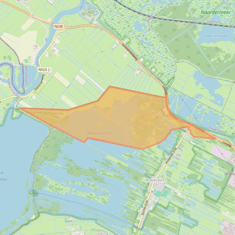 Kaart van postcodegebied 1244NL.