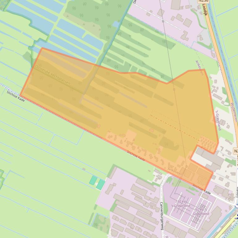 Kaart van postcodegebied 1244NV.