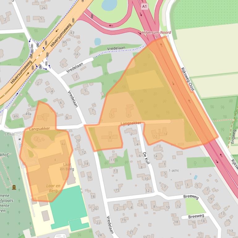 Kaart van postcodegebied 1251GB.