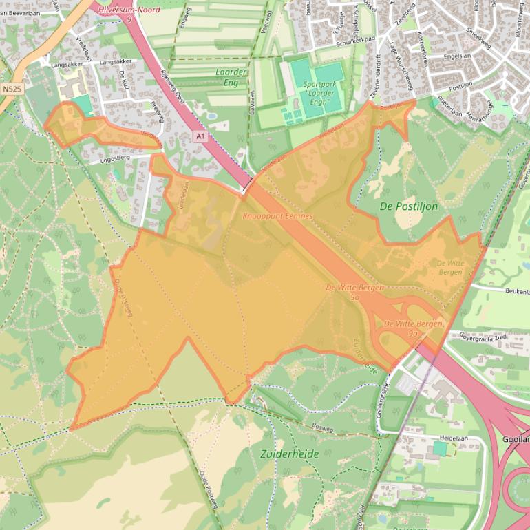 Kaart van postcodegebied 1251GJ.
