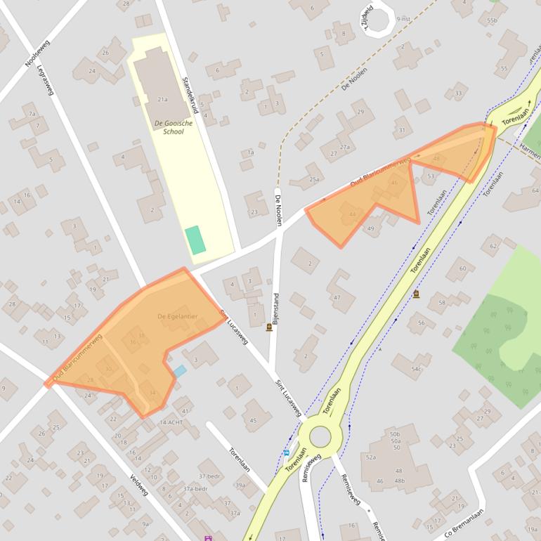 Kaart van postcodegebied 1251GZ.