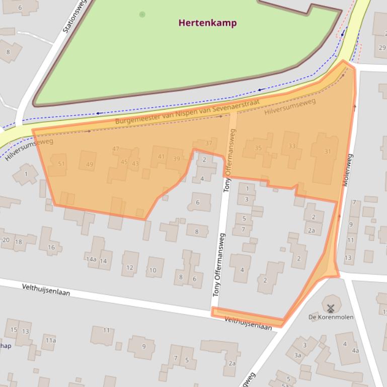 Kaart van postcodegebied 1251KG.