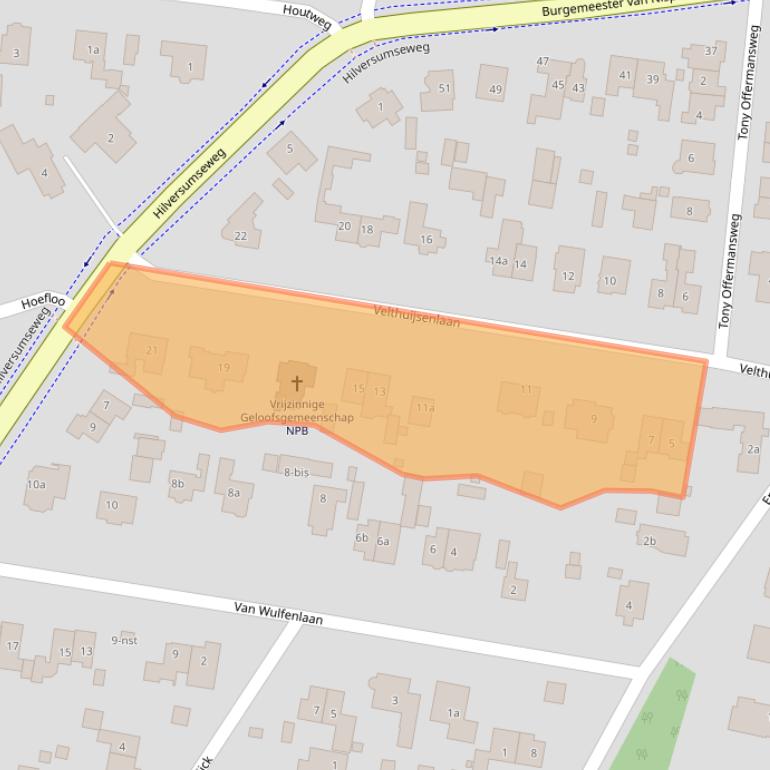 Kaart van postcodegebied 1251KK.