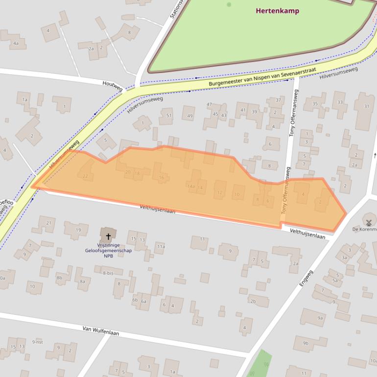 Kaart van postcodegebied 1251KL.