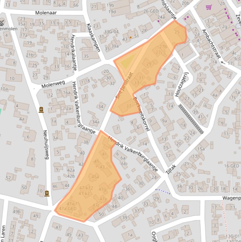 Kaart van postcodegebied 1251KZ.