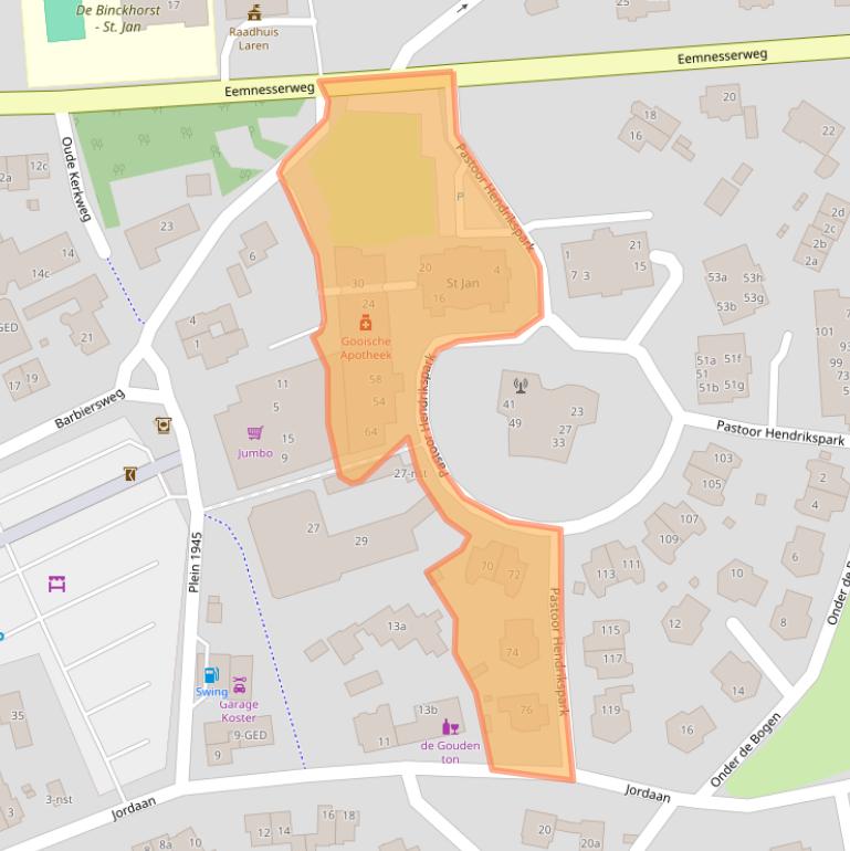 Kaart van postcodegebied 1251MD.