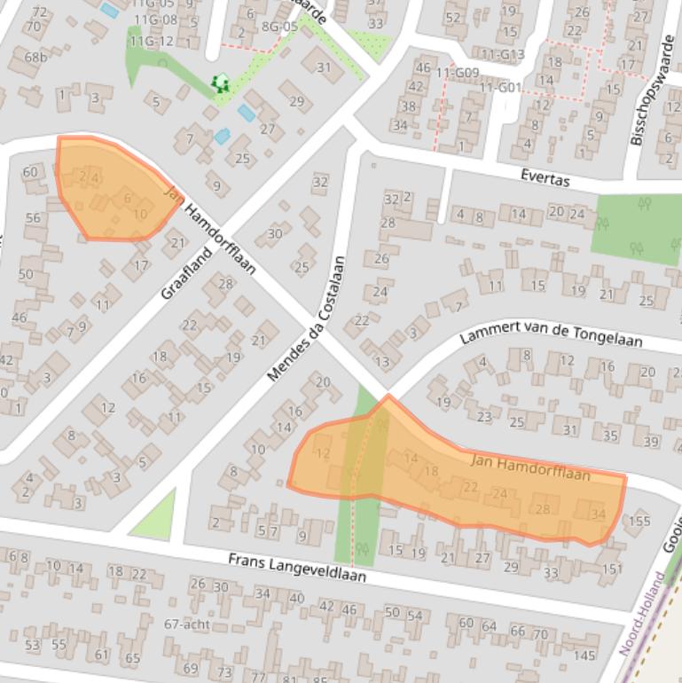 Kaart van postcodegebied 1251NM.