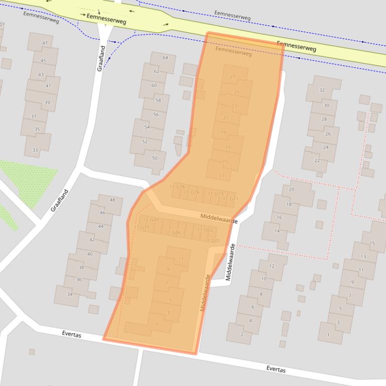 Kaart van postcodegebied 1251NR.