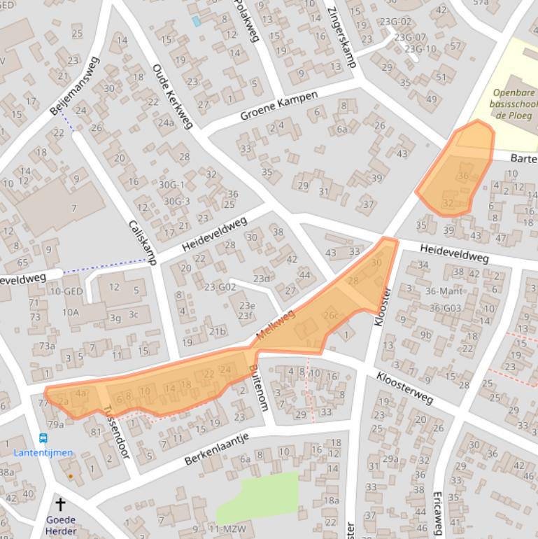 Kaart van postcodegebied 1251PS.