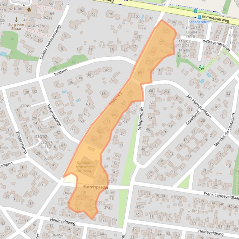 Kaart van postcodegebied 1251PT.