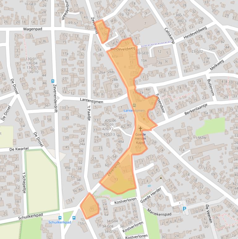 Kaart van postcodegebied 1251RM.