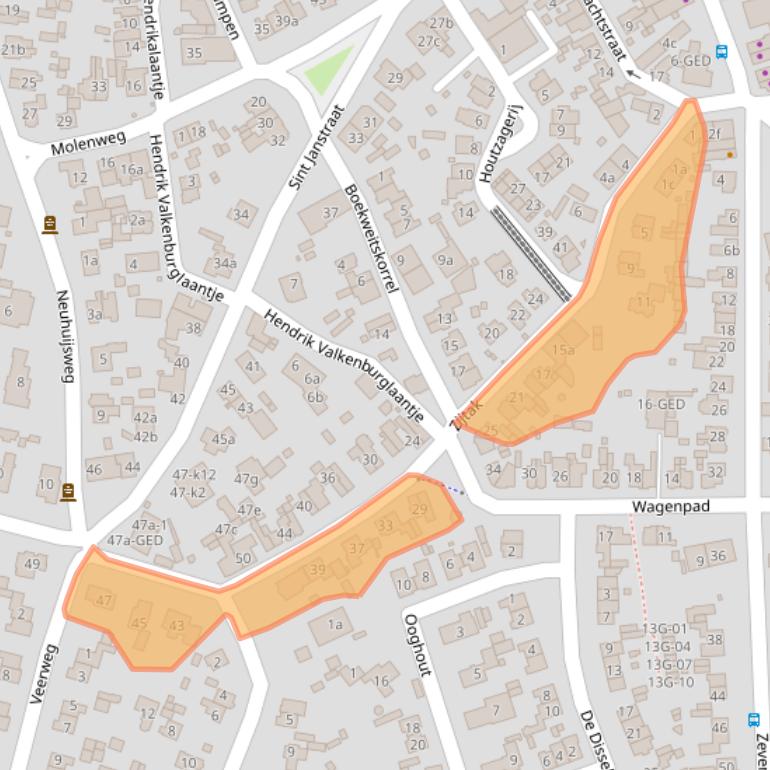 Kaart van postcodegebied 1251RR.