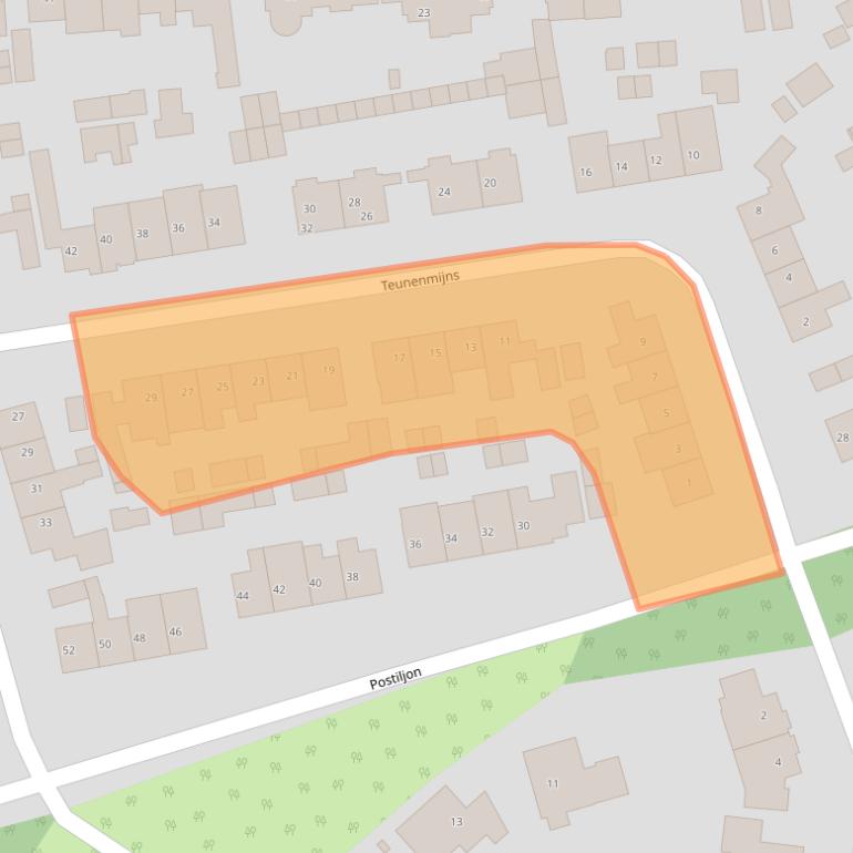 Kaart van postcodegebied 1251TE.