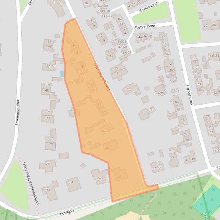 Kaart van postcodegebied 1251TT.