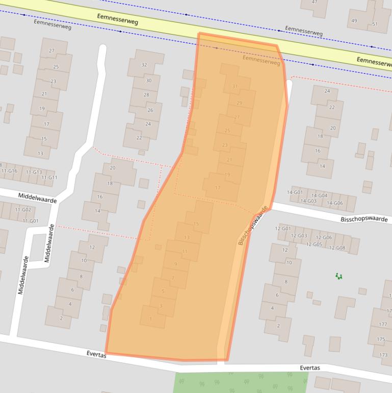 Kaart van postcodegebied 1251TX.