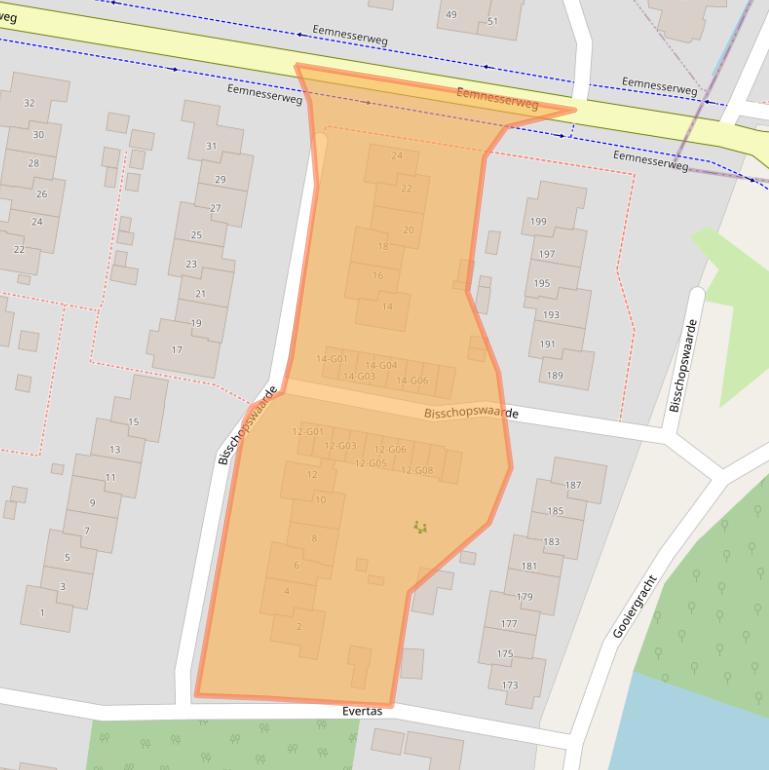 Kaart van postcodegebied 1251TZ.