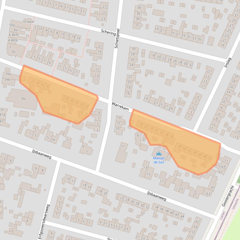Kaart van postcodegebied 1251VZ.