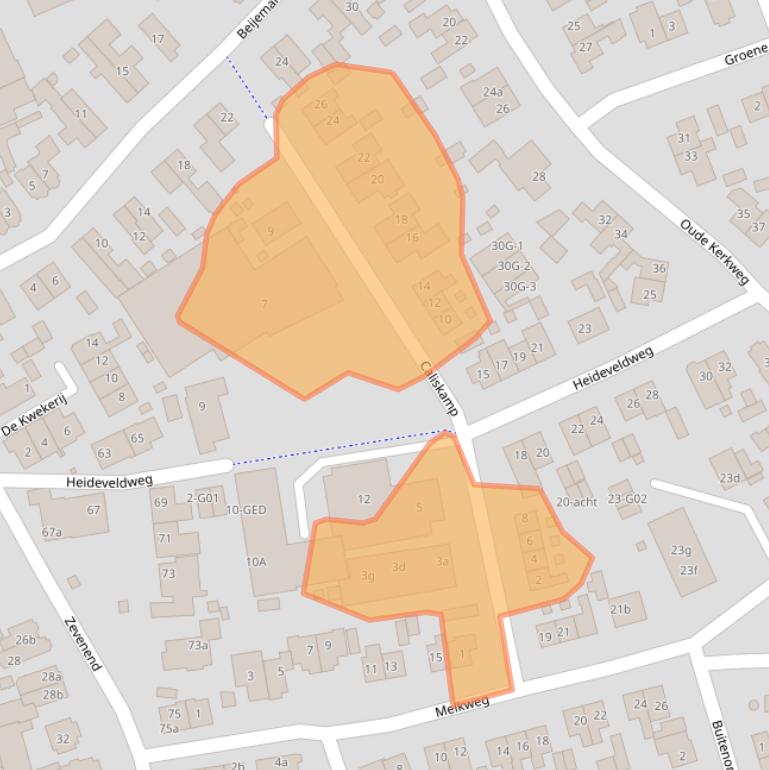 Kaart van postcodegebied 1251XJ.