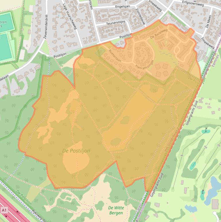 Kaart van postcodegebied 1252.