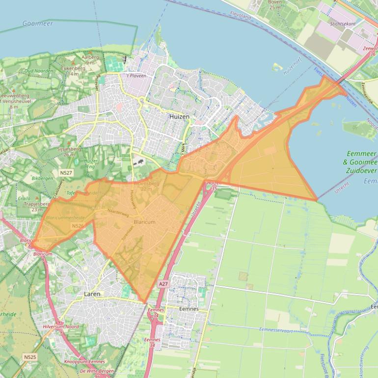 Kaart van postcodegebied 1261.