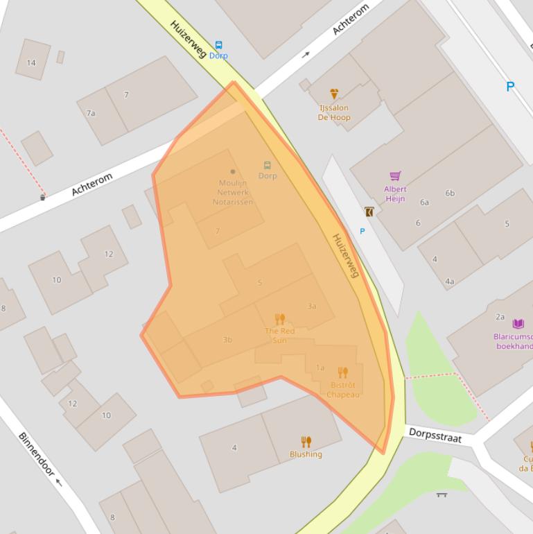 Kaart van postcodegebied 1261AR.