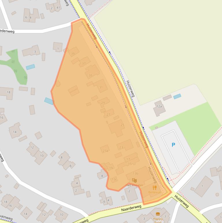 Kaart van postcodegebied 1261AS.