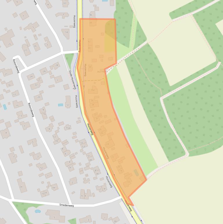 Kaart van postcodegebied 1261AX.