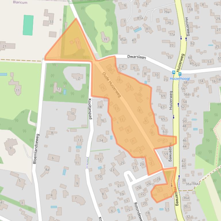 Kaart van postcodegebied 1261BD.