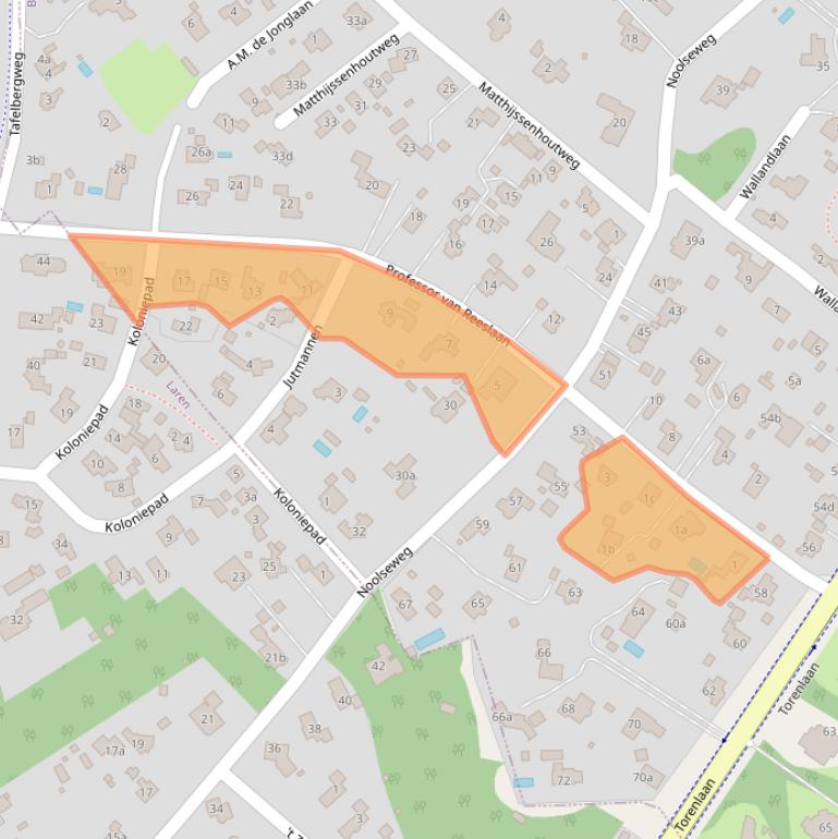 Kaart van postcodegebied 1261CS.