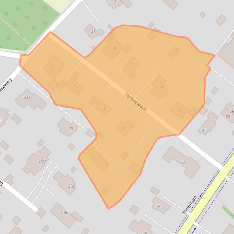 Kaart van postcodegebied 1261CZ.