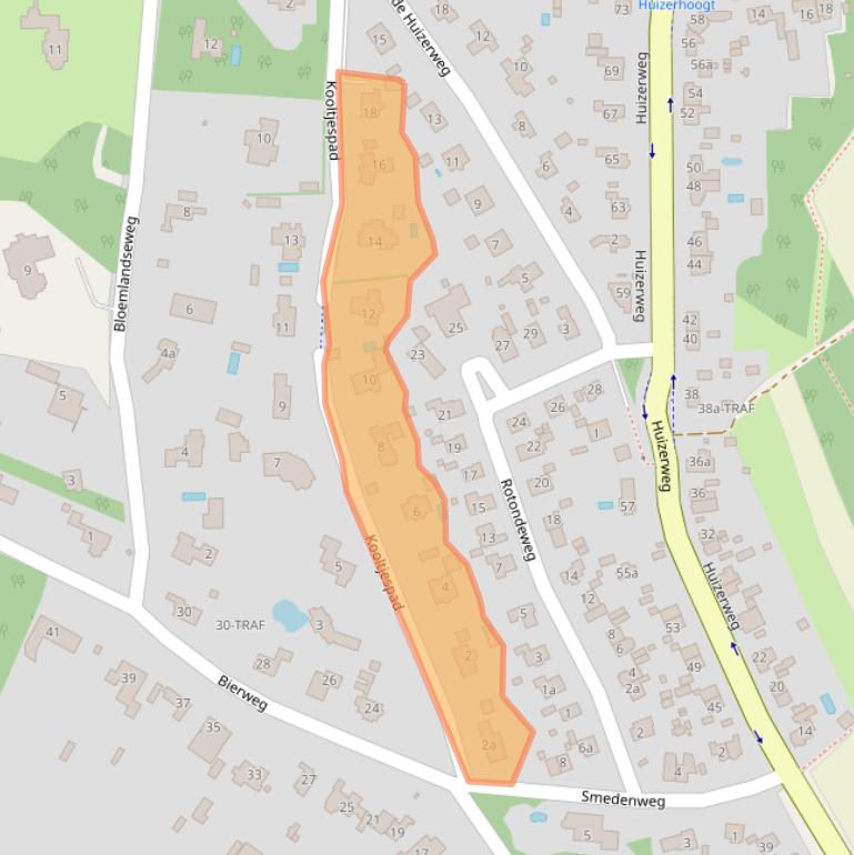 Kaart van postcodegebied 1261DP.